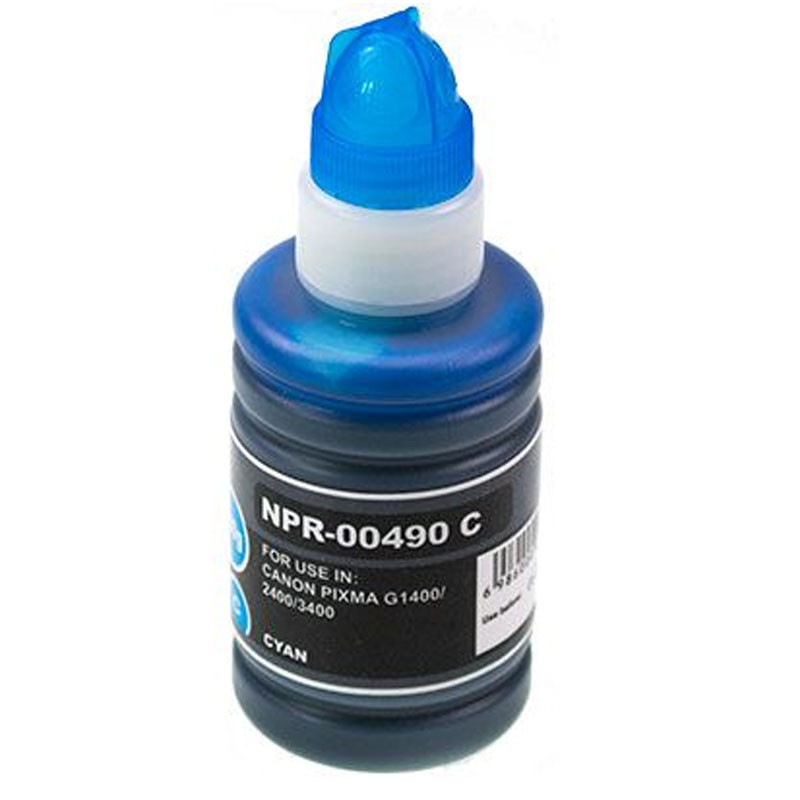 Bouteille D'encre Adaptable Canon GI-490 Cyan