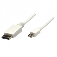 DisplayPort / Mini DisplayPort / DisplayPort Mâle 2 M Blanc
