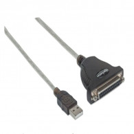 Convertisseur d'imprimante Parallèle Manhattan USB Vers DB25 Noir Convertisseur d'imprimante Parallèle Manhattan USB Vers DB25 Noir