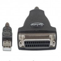 Convertisseur d'imprimante Parallèle Manhattan USB Vers DB25 Noir Convertisseur d'imprimante Parallèle Manhattan USB Vers DB25 Noir