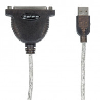 Convertisseur d'imprimante Parallèle Manhattan USB Vers DB25 Noir Convertisseur d'imprimante Parallèle Manhattan USB Vers DB25 Noir