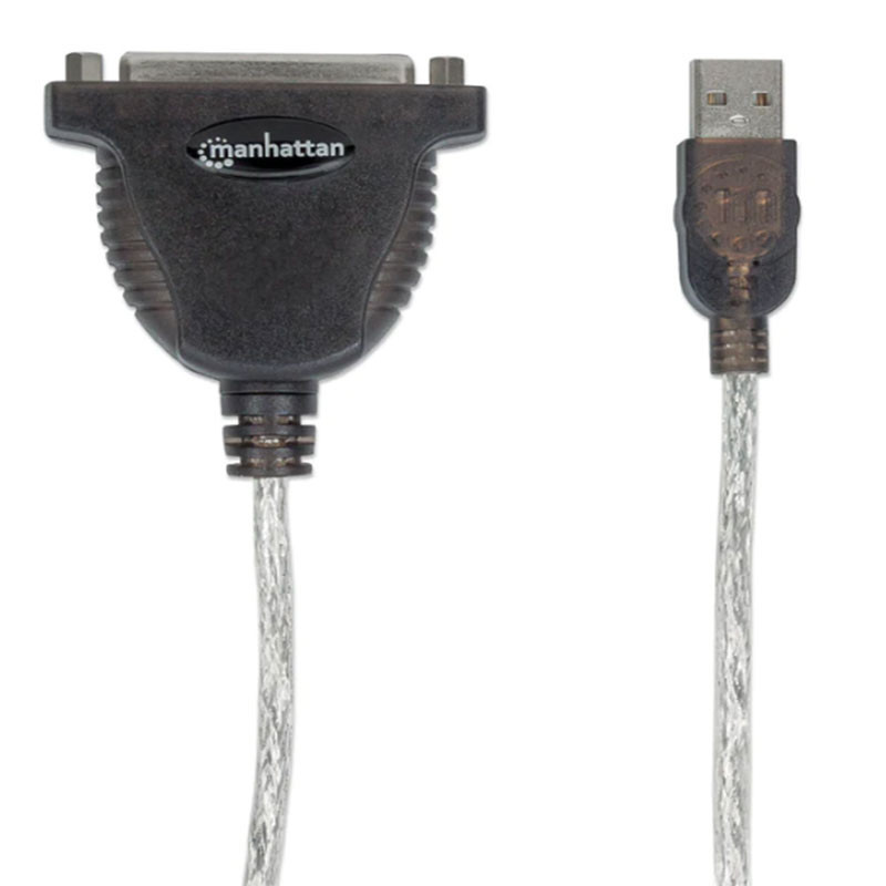 Convertisseur d'imprimante Parallèle Manhattan USB Vers DB25 Noir Convertisseur d'imprimante Parallèle Manhattan USB Vers DB25 Noir
