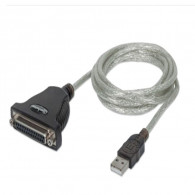 Convertisseur d'imprimante Parallèle Manhattan USB Vers DB25 Noir Convertisseur d'imprimante Parallèle Manhattan USB Vers DB25 Noir