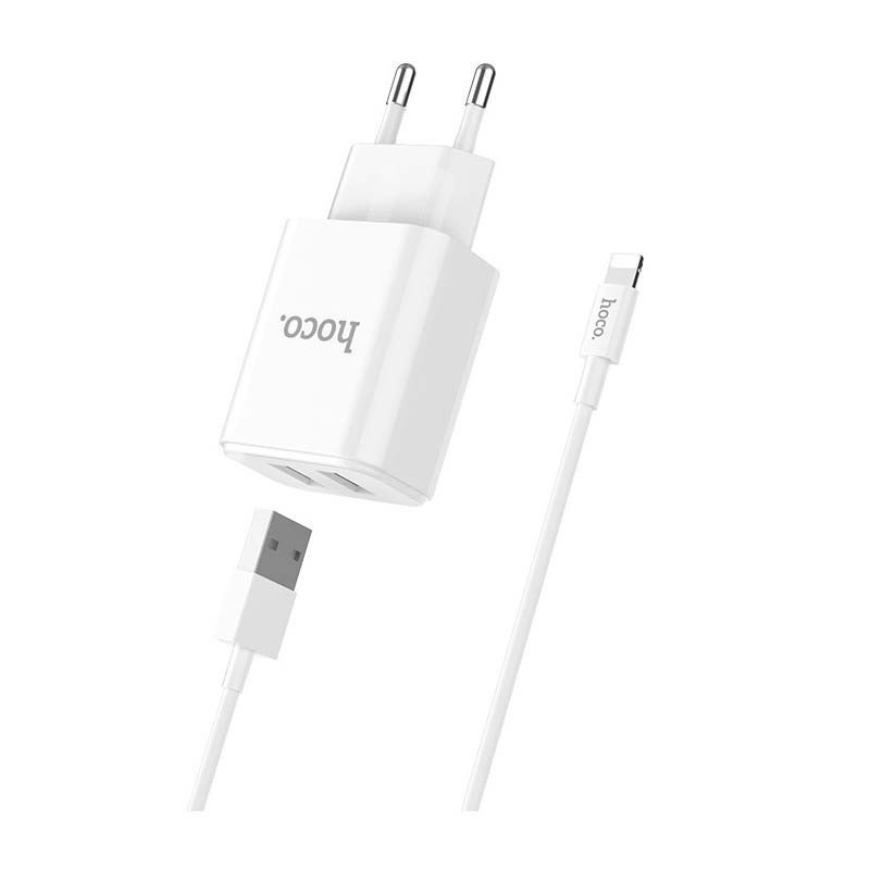 Chargeur Hoco C62A Pour IPhone - Blanc
