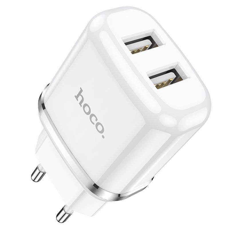 Chargeur Hoco N4 2 Ports USB Vers Micro USB - Blanc