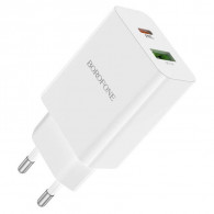 Chargeur Borofone BA56A 2 Ports USB, Type-C PD20W - Blanc