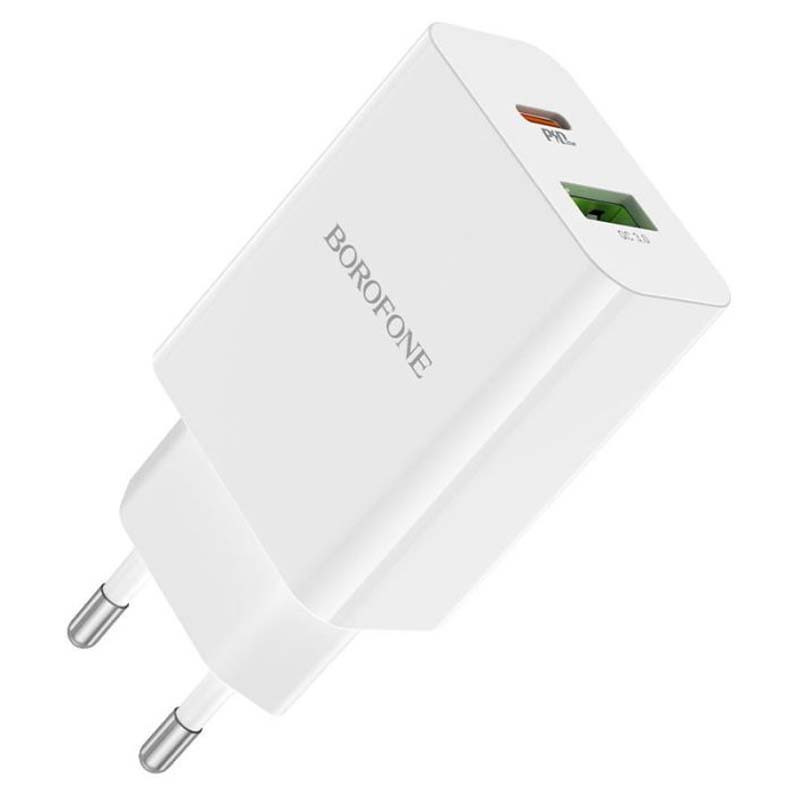 Chargeur Borofone BA56A 2 Ports USB, Type-C PD20W - Blanc