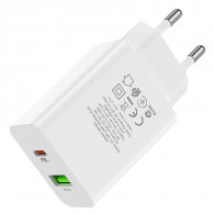 Chargeur Borofone BA56A 2 Ports USB, Type-C PD20W - Blanc Chargeur Borofone BA56A 2 Ports USB, Type-C PD20W - Blanc