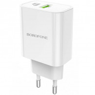 Chargeur Borofone BA56A 2 Ports USB, Type-C PD20W - Blanc