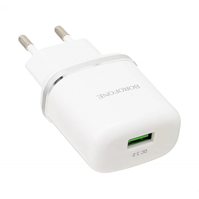 Chargeur Borofone BA36A 1 Port USB Vers Type-C - Blanc