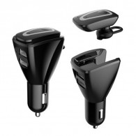 Oreillette Bluetooth & Adaptateur De Chargeur De Voiture USB - Noir