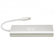 Adaptateur Multi ports Manhattan 152075 USB-C Super Speed - Argent