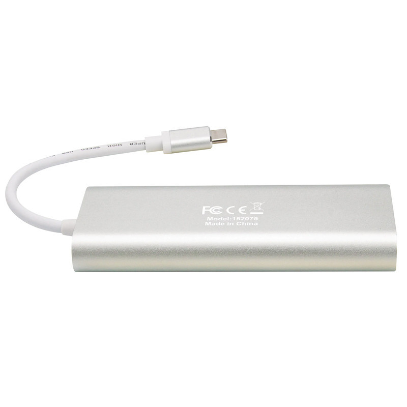 Adaptateur Multi ports Manhattan 152075 USB-C Super Speed - Argent