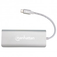 Adaptateur Multi ports Manhattan 152075 USB-C Super Speed - Argent