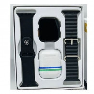 Montre Connectée W26 Ultra Série 8 + Airpods + 2 Ceintures - Noir