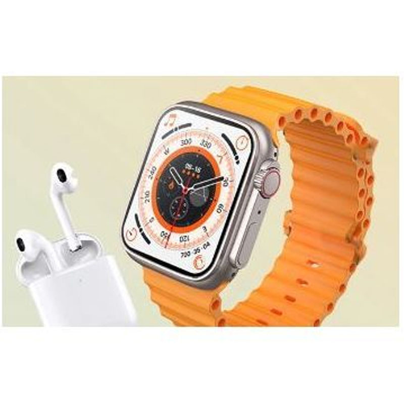 Montre Connectée W26 Ultra Série 8 + Airpods + 2 Ceintures - Orange