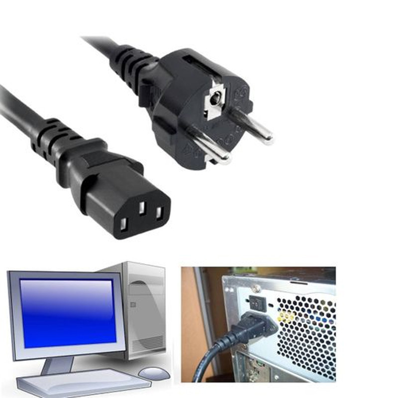 Câble Alimentation Pour Pc De Bureau Noir