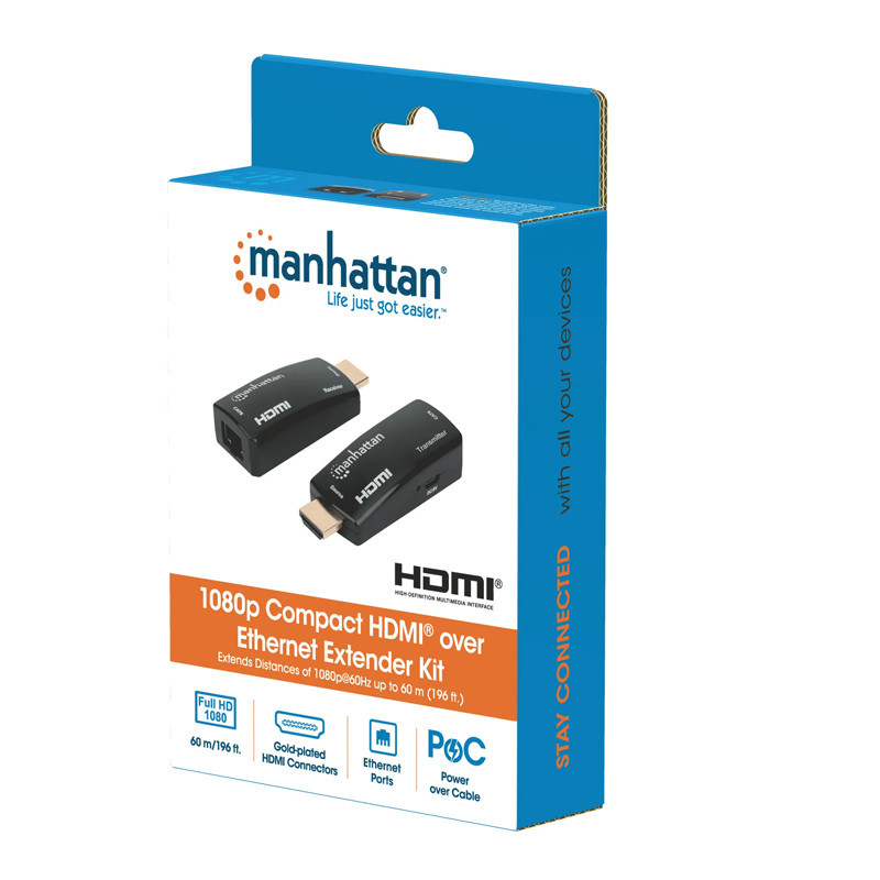 Kit Compact Manhattan 207539 HDMI sur Ethernet Extender 1080p