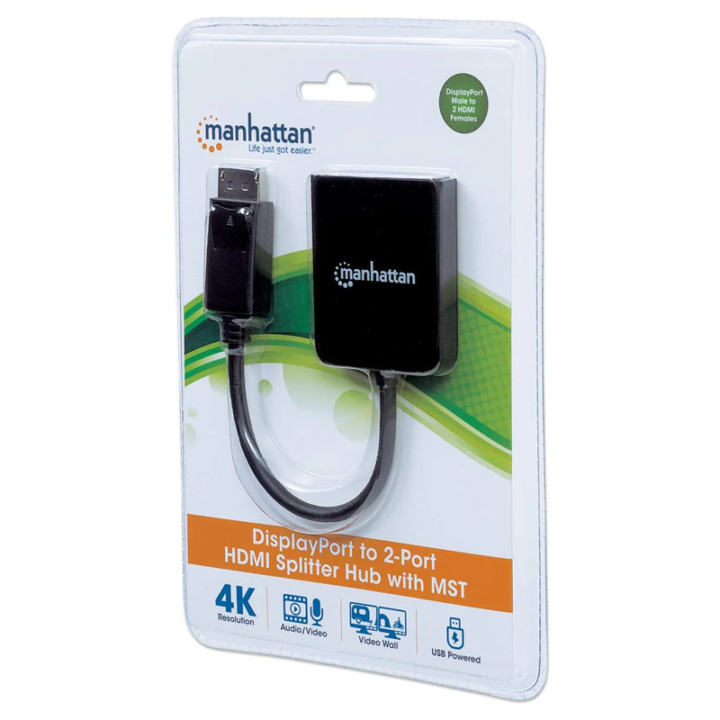 Adaptateur Manhattan DisplayPort Vers Double HDMI - MST Hub