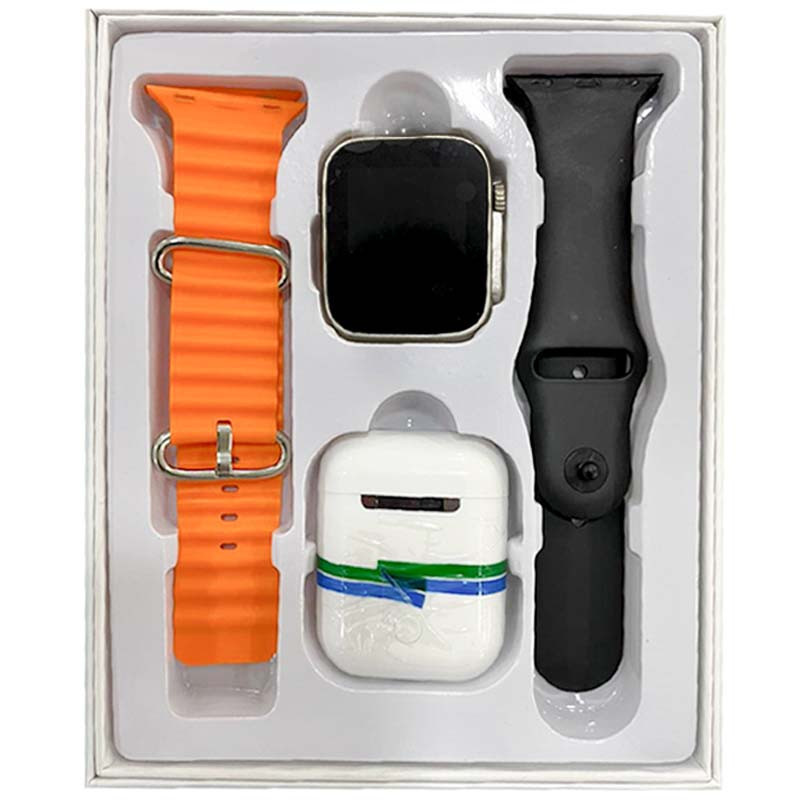 Montre Connectée W26 Ultra Série 8 + Airpods + 2 Ceintures - Orange
