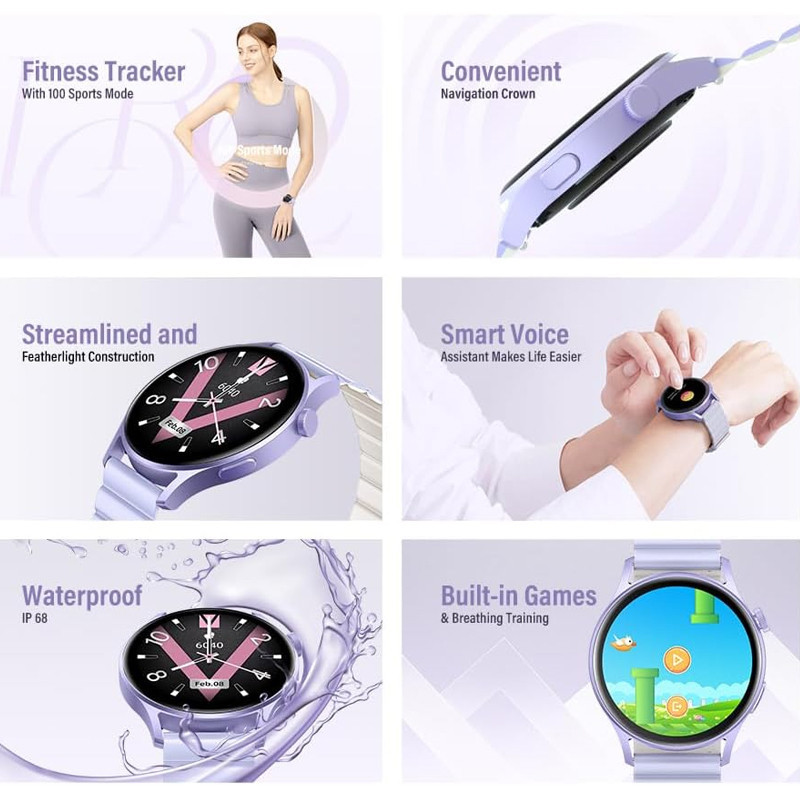 Montre Connectée Kieslect Lady Calling Watch Lora 2 - Violet
