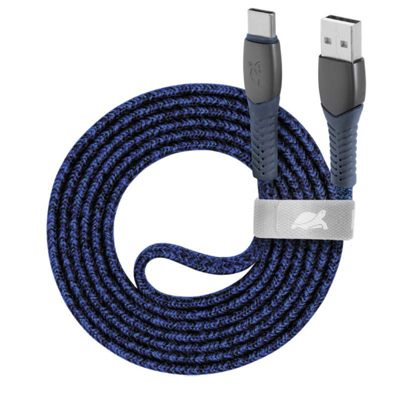 Câble Chargeur RivaCase PS6102 BL12 USB Vers Type-C Bleu