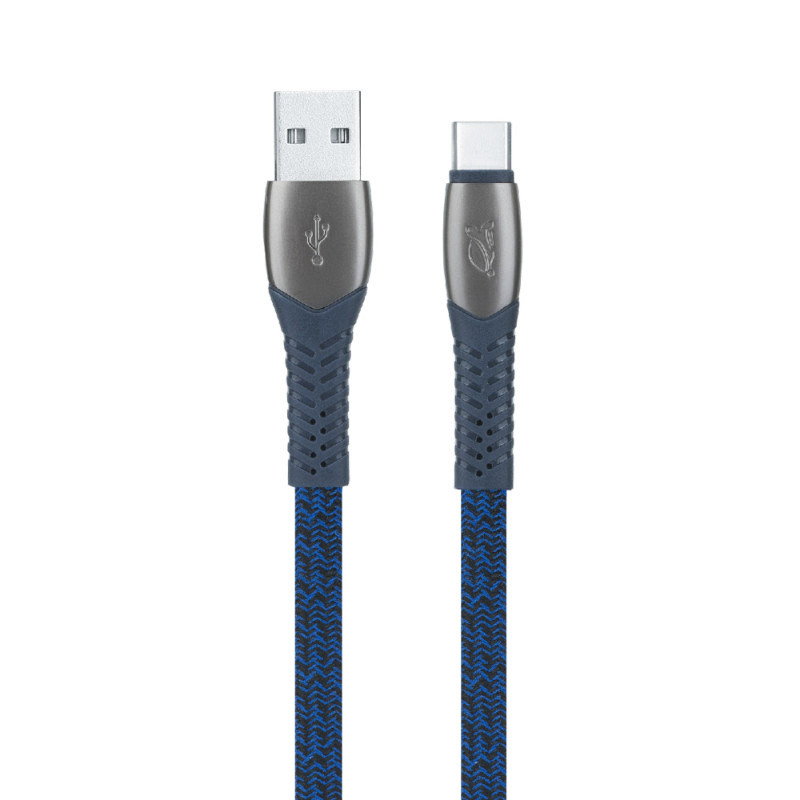Câble Chargeur RivaCase PS6102 BL12 USB Vers Type-C Bleu Câble Chargeur RivaCase PS6102 BL12 USB Vers Type-C Bleu