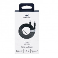 Câble Chargeur RivaCase PS6005 BK12 Type-C Vers Type-C Noir