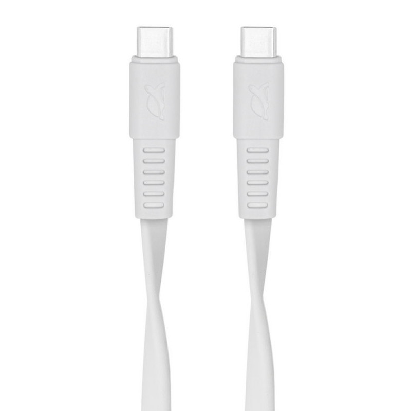Câble Chargeur RivaCase PS6005 WT12 Type-C Vers Type-C Blanc Câble Chargeur RivaCase PS6005 WT12 Type-C Vers Type-C Blanc