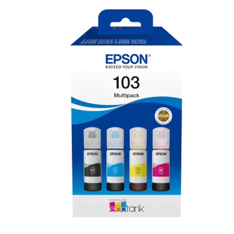 Pack Bouteilles Epson C13T00S64A 4 Couleurs en Tunisie Pack Bouteilles Epson C13T00S64A 4 Couleurs en Tunisie