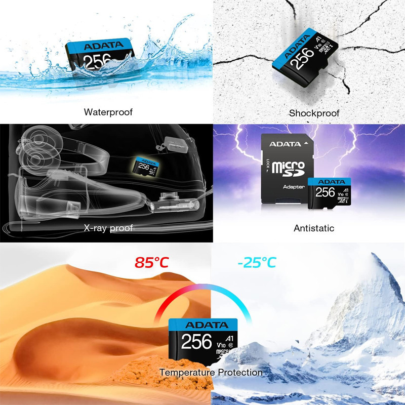 Carte Mémoire Adata 256Go Micro SDXC Class 10 Avec Adaptateur
