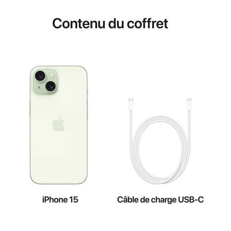 iPhone 15 stockage 128Go couleur Vert en Tunisie