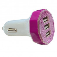 Chargeur Allume Cigare 3xUSB Rose en Tunisie