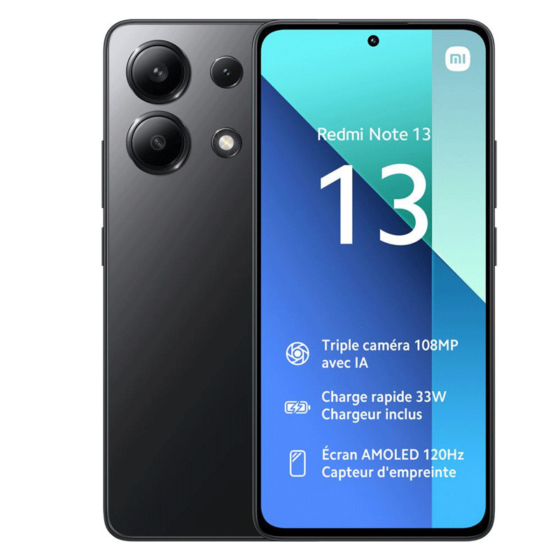 Smartphone Xiaomi Redmi Note 13 8Go 256Go Noir en Tunisie