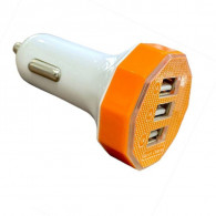 Chargeur Allume Cigare 3 Ports USB Orange en Tunisie