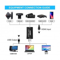 Clé d'Acquisition HDMI Vers USB Noir en Tunisie Clé d'Acquisition HDMI Vers USB Noir en Tunisie