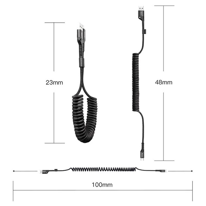 Câble Chargeur Baseus Fish Eye USB Vers Type-C Noir en Tunisie