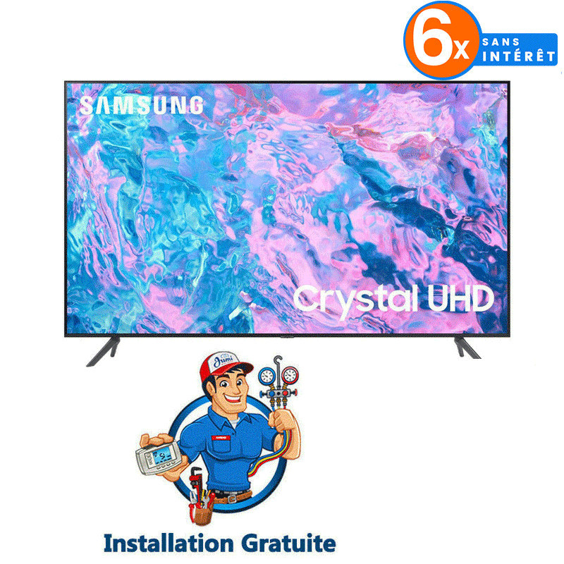 Tv Samsung CU7000 55" Crystal UHD 4K Smart - Noir Tv Samsung CU7000 55" Crystal UHD 4K Smart - Noir