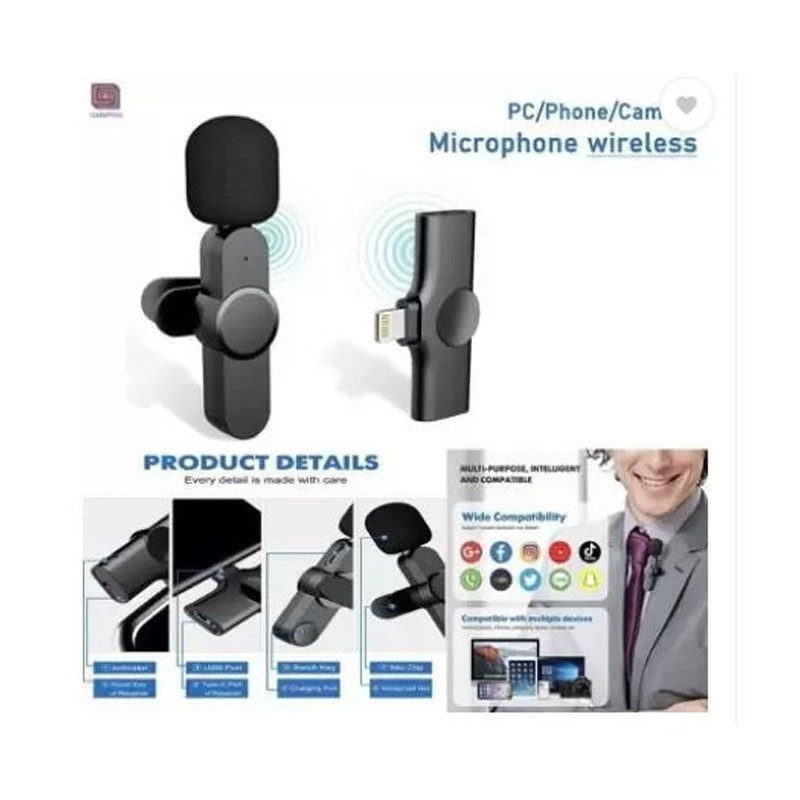 Micro Cravate Sans fil K9 Pour Iphone Noir en Tunisie