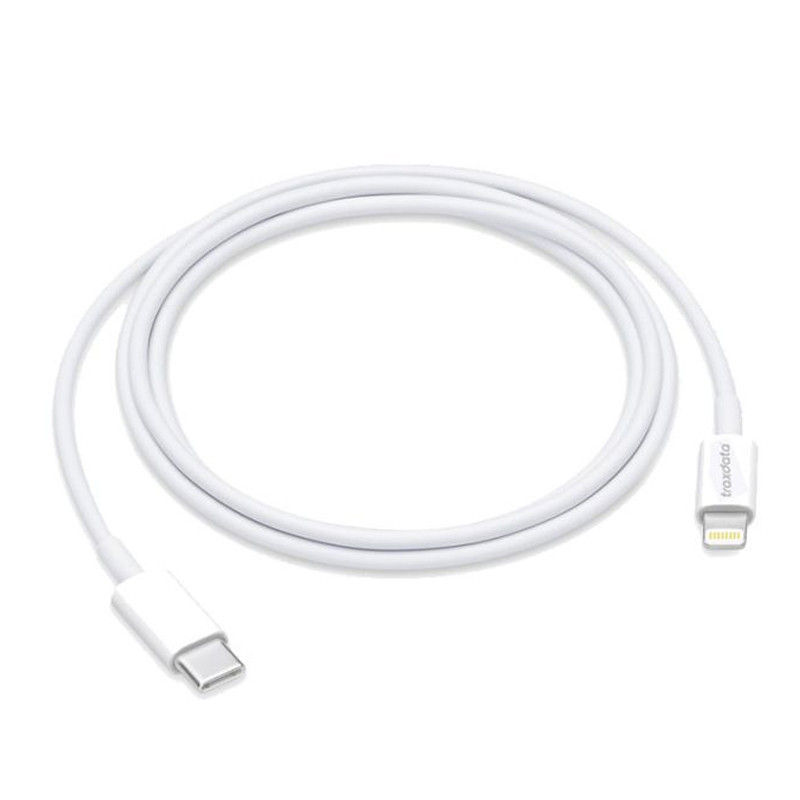 Câble Chargeur Traxdata M15 Type-C Vers Lightning Blanc en Tunisie