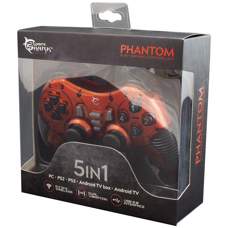 Manette De Jeux Sans Fil White Shark GPW-2021 Rouge