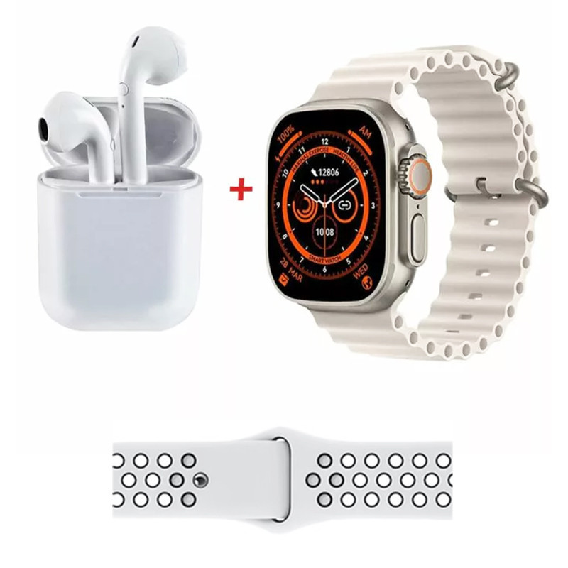 Montre Connectée W26 Pro Max Série 8 + 2 Ceintures + Earbuds Gris en Tunisie Montre Connectée W26 Pro Max Série 8 + 2 Ceintures + Earbuds Gris en Tunisie