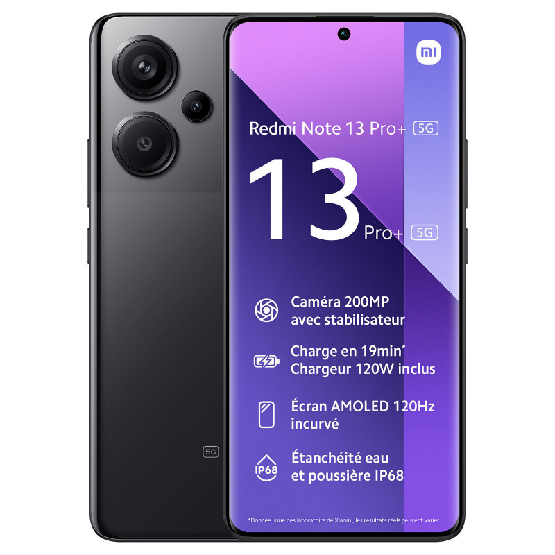 Smartphone Xiaomi Redmi Note 13 Pro Plus 12Go 512Go Noir en Tunisie