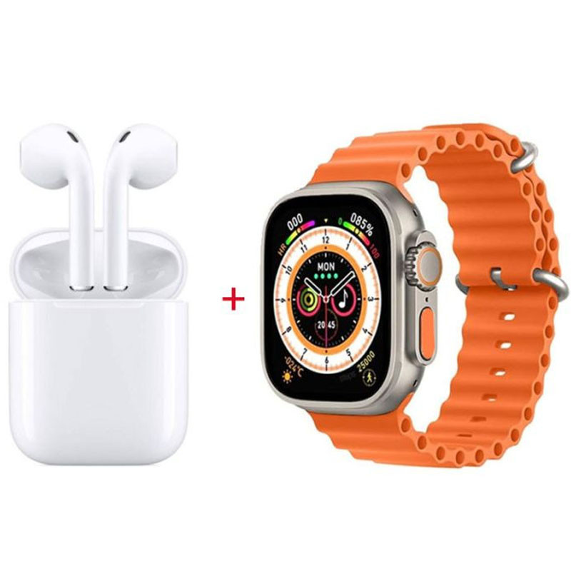 Pack Montre Connectée T99 Airpods Orange en Tunisie