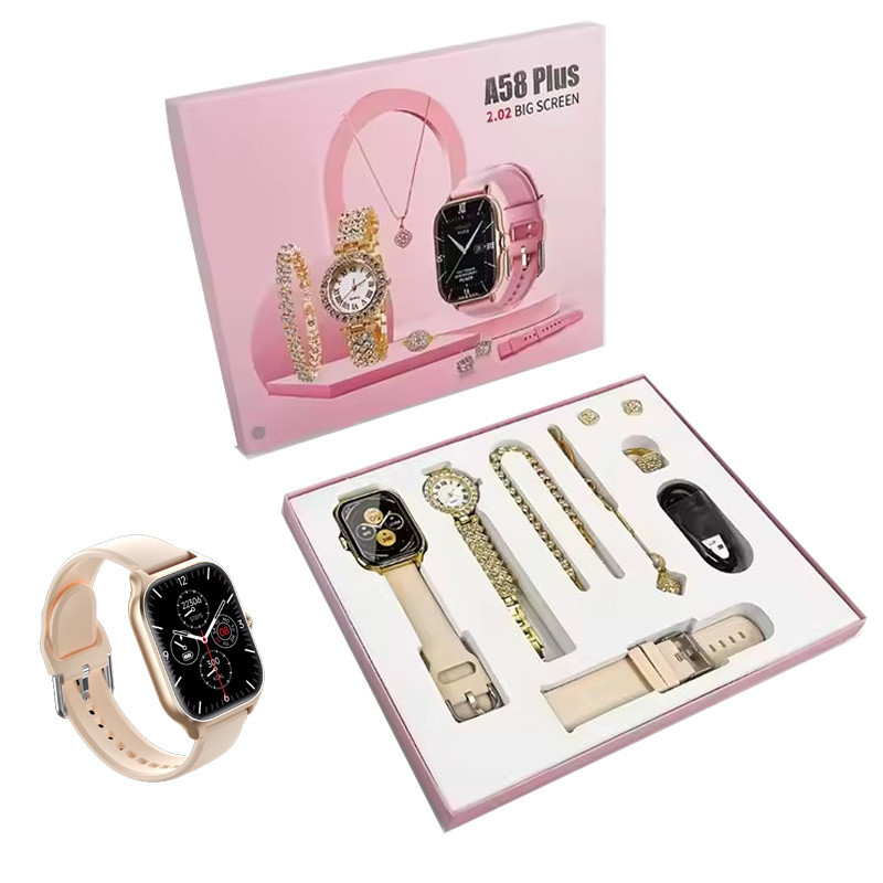 Smart Watch 8en1 A58 Plus Beige en Tunisie