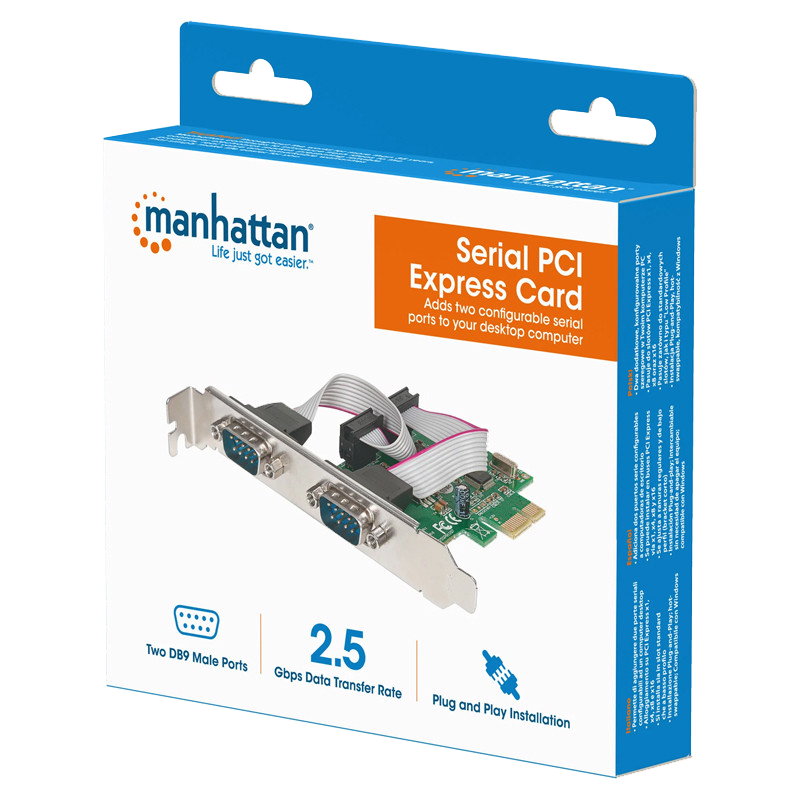 Carte Série PCI Express Manhattan Avec 2 Ports DB9 Mâles en Tunisie