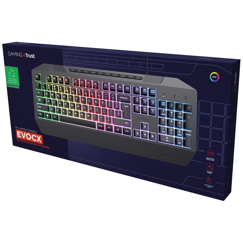 Clavier Gamer Trust GXT 836 Starfish RGB Noir en Tunisie