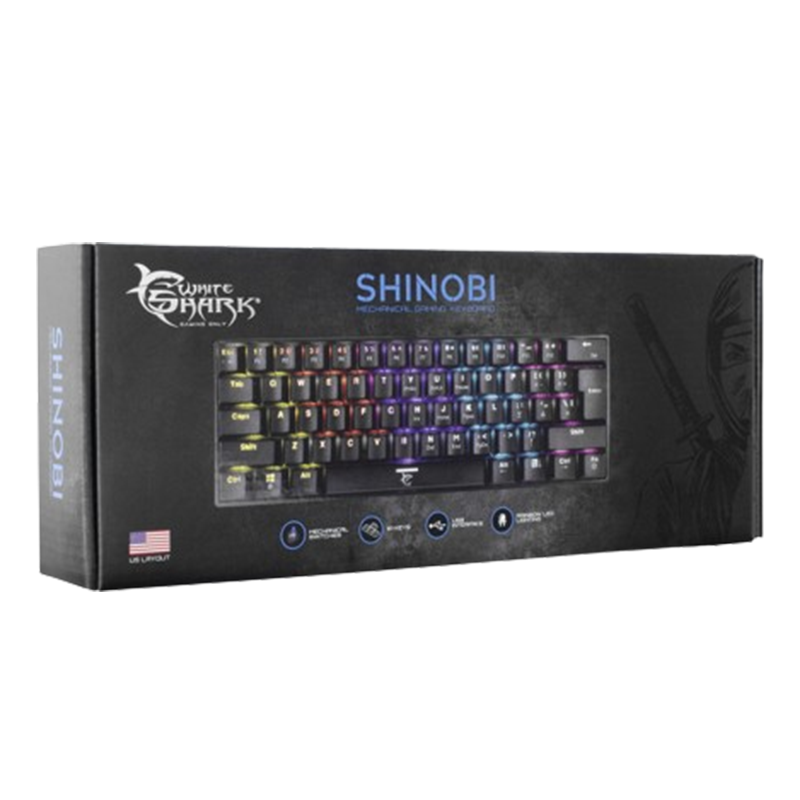 Clavier Gamer Mécanique White Shark Shinobi RGB Switch Rouge Noir En Tunisie