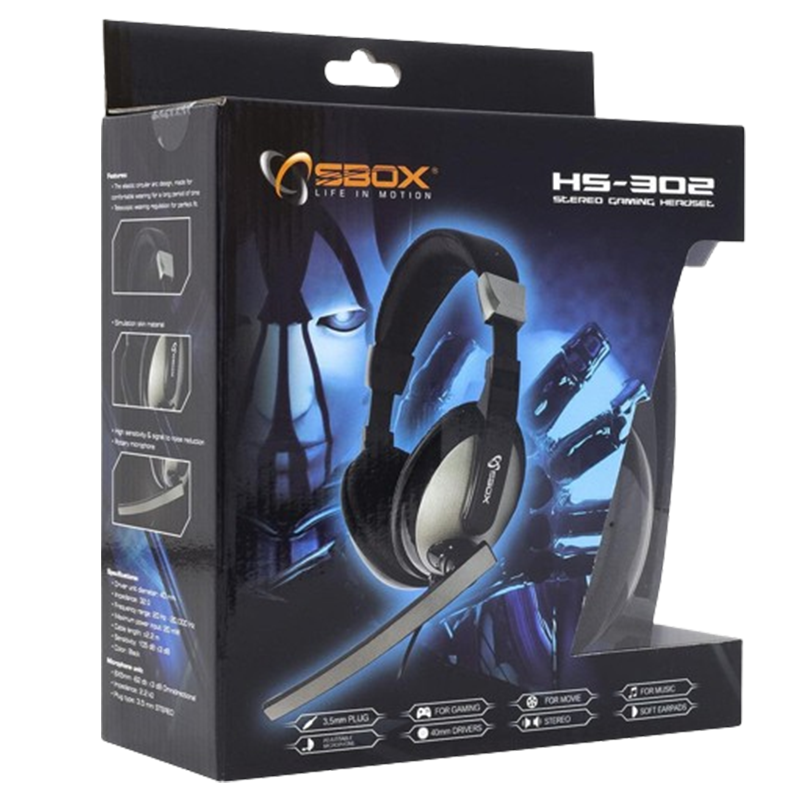 Micro Casque Gamer SBOX HS-302 - Noir & Gris En Tunisie