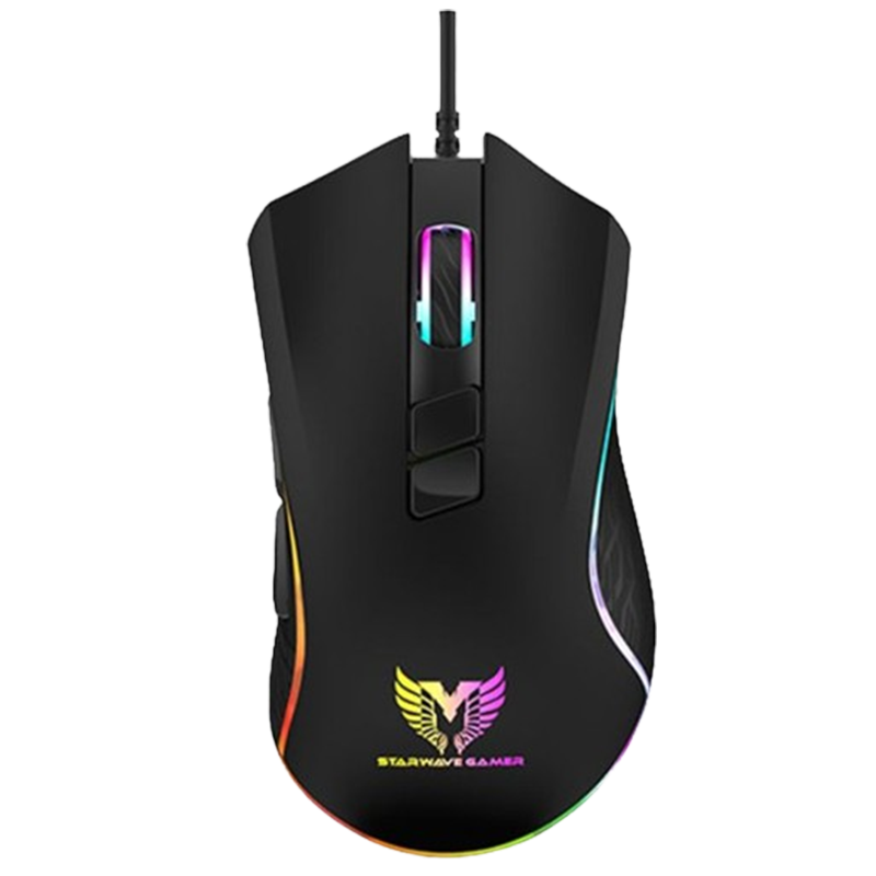 Souris Gamer Star Wave GM1096 Rétroéclairage Rainbow Noir En Tunisie Souris Gamer Star Wave GM1096 Rétroéclairage Rainbow Noir En Tunisie